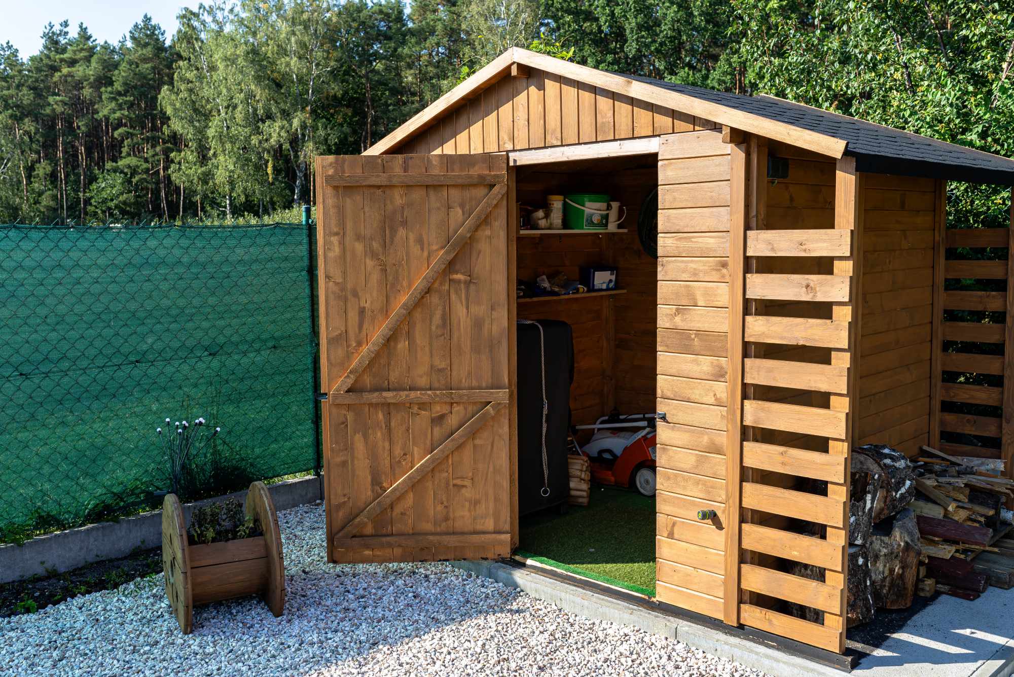 Wooden backyard shed ready for dismantling